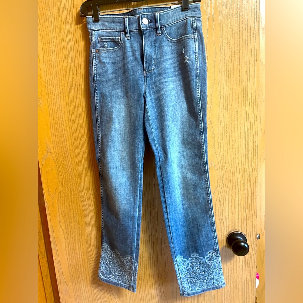 White House Black Market Embellished Ankle Jeans
